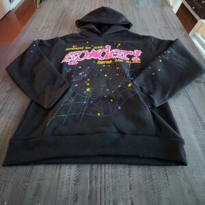 Spyder Black Hoodie with Red Spider Accent